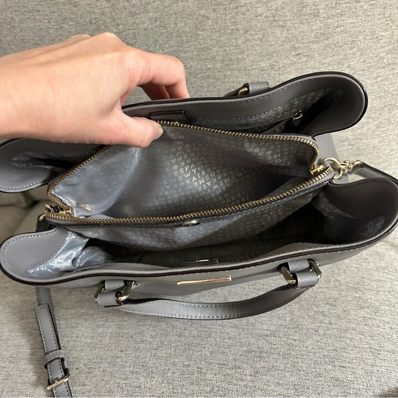 Kate Spade Laurel Way Grey Evangelie Satchel Tote Crossbody - Picture 10 of 11